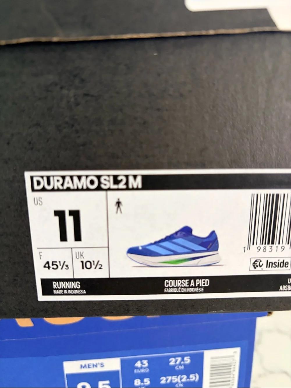 adidas Duramo SL2 Royal Blue Running Sneakers with Light Blue Stripes